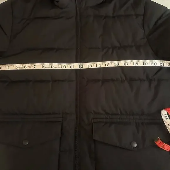 OLD NAVY Black Puffer Jacket. Attached Hood Elastic Waist Full Zip Size XS - Picture 10 of 13